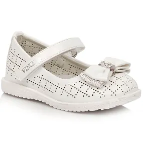 Ballerines filles avec velcro blanc Vinceza 36122 blanche